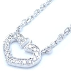 CARTIER C Heart Necklace Diamond K18WG White Gold 292216