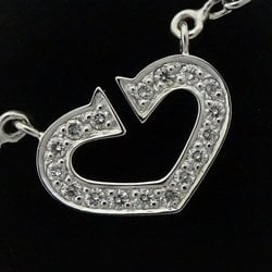 CARTIER C Heart Necklace Diamond K18WG White Gold 292216