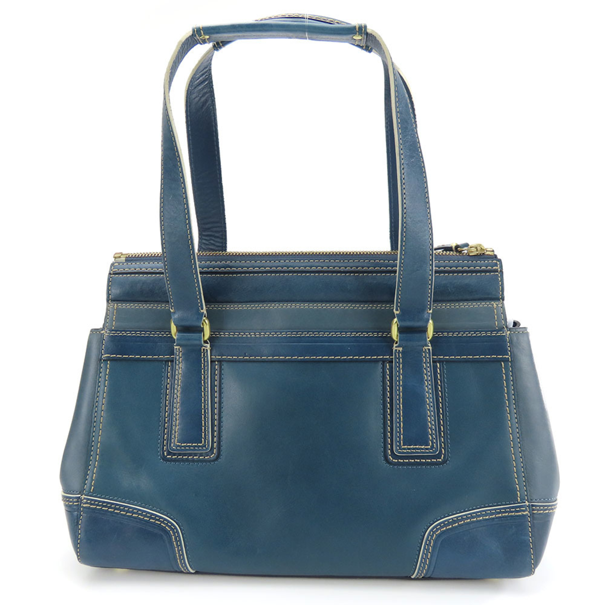 Coach handbag 11609 signature leather patent blue tote for women COACH