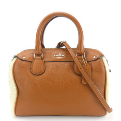 Coach handbag F36689 leather caramel ivory shoulder bag for women COACH