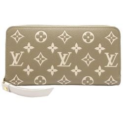 LOUIS VUITTON Louis Vuitton Long Wallet M81280 Zippy Monogram Bicolor Empreinte Khaki Beige 180651