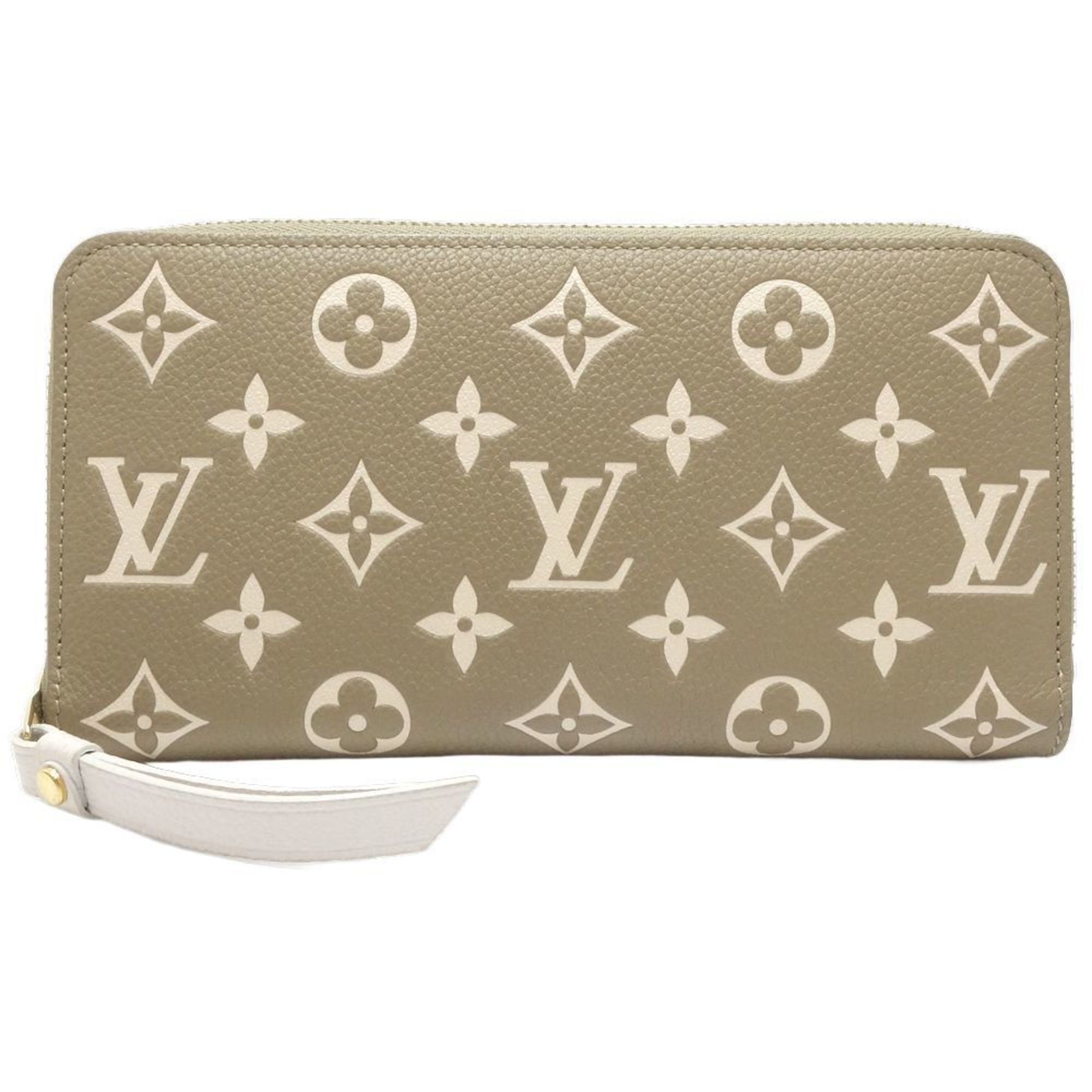 LOUIS VUITTON Louis Vuitton Long Wallet M81280 Zippy Monogram Bicolor Empreinte Khaki Beige 180651