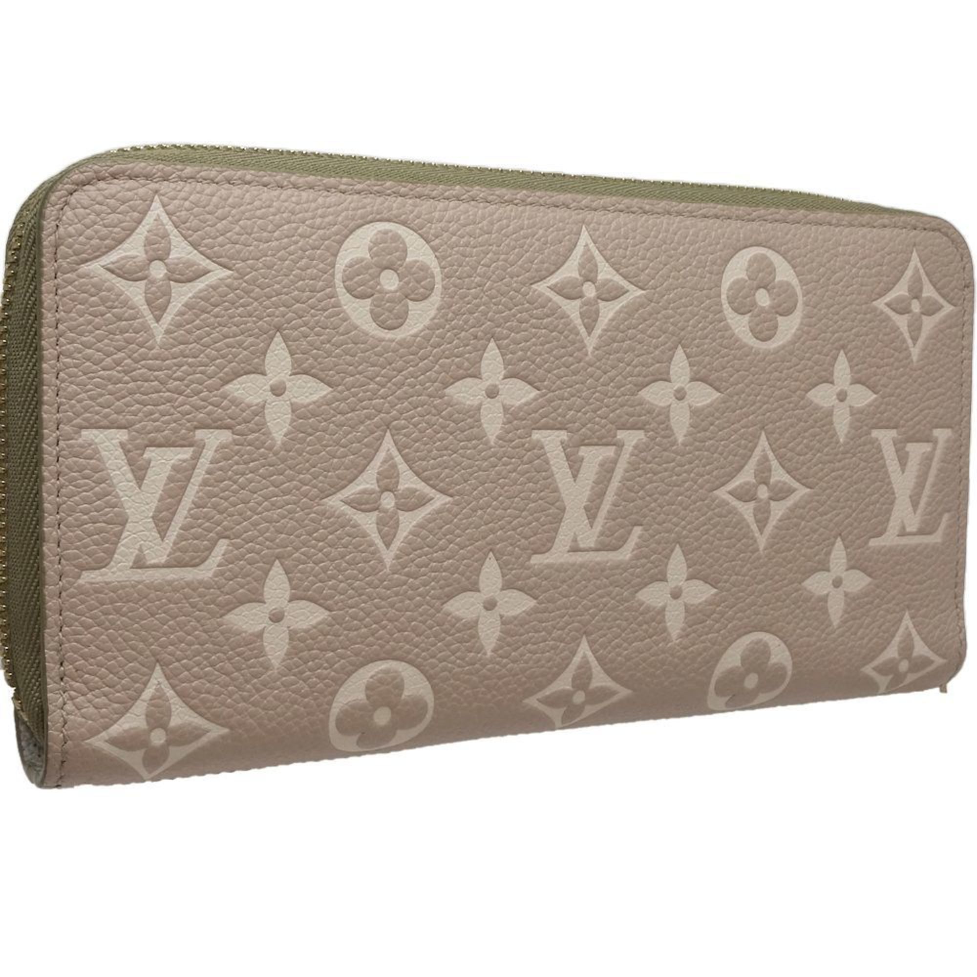 LOUIS VUITTON Louis Vuitton Long Wallet M81280 Zippy Monogram Bicolor Empreinte Khaki Beige 180651