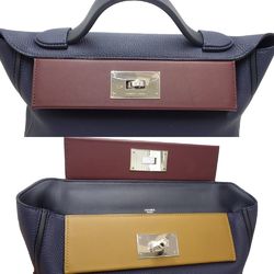 HERMES Hermes Vingt Quatre 24 29 2Way Bag Togo Blue Nuit 450314