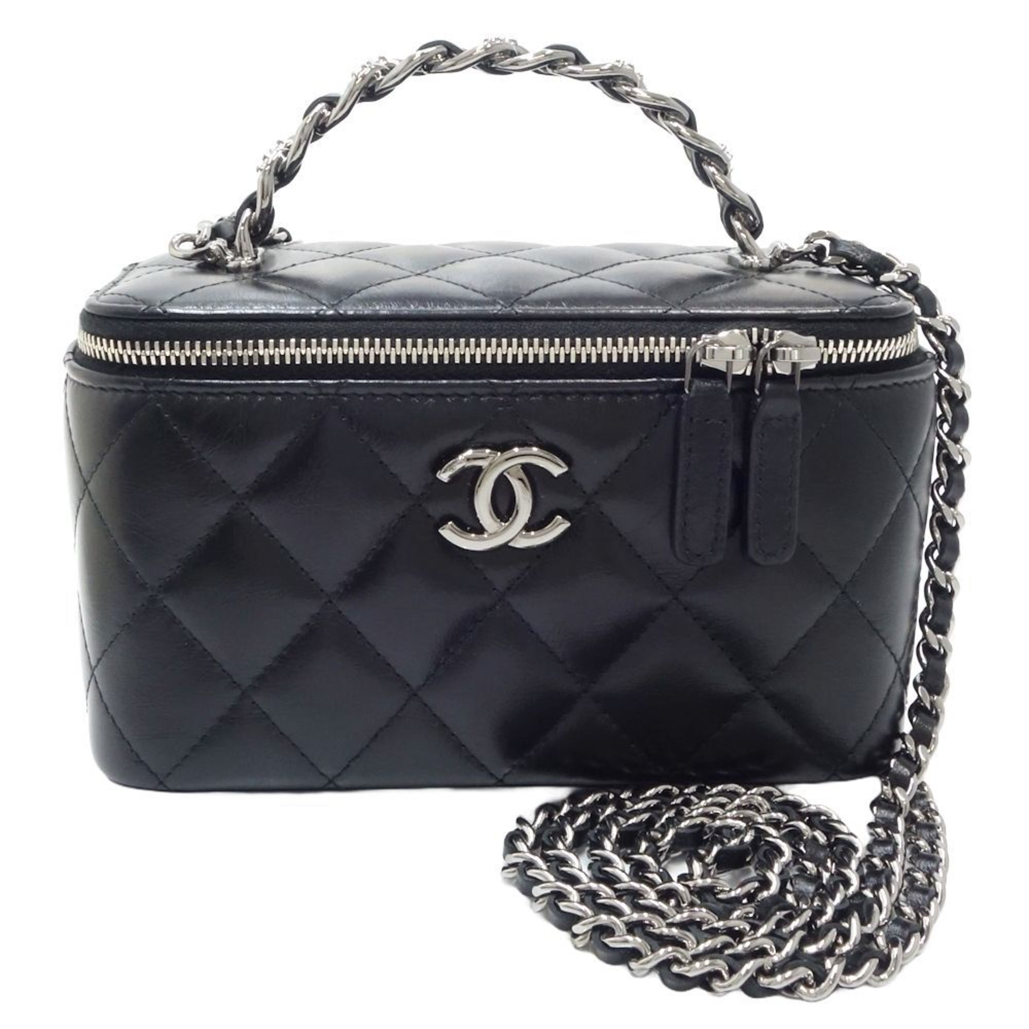 CHANEL Chanel Vanity Matelasse AP3593 Shoulder Bag Lambskin Black 450312