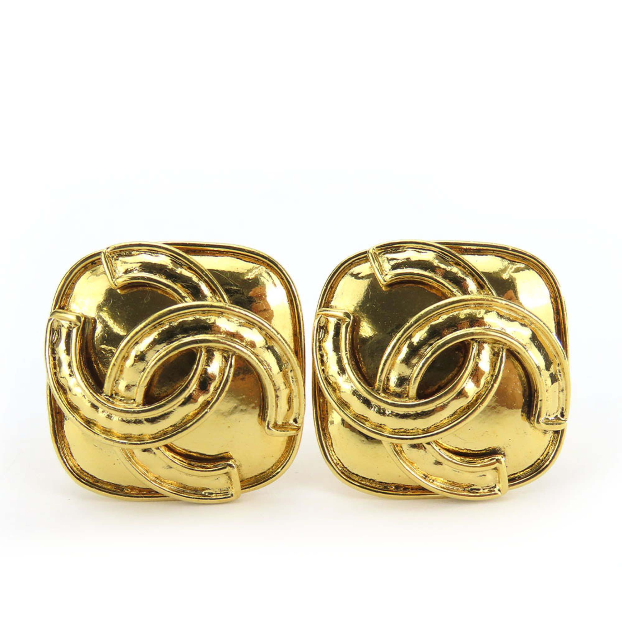 Chanel Earrings Coco Mark Metal Gold Plated Women's CHANEL