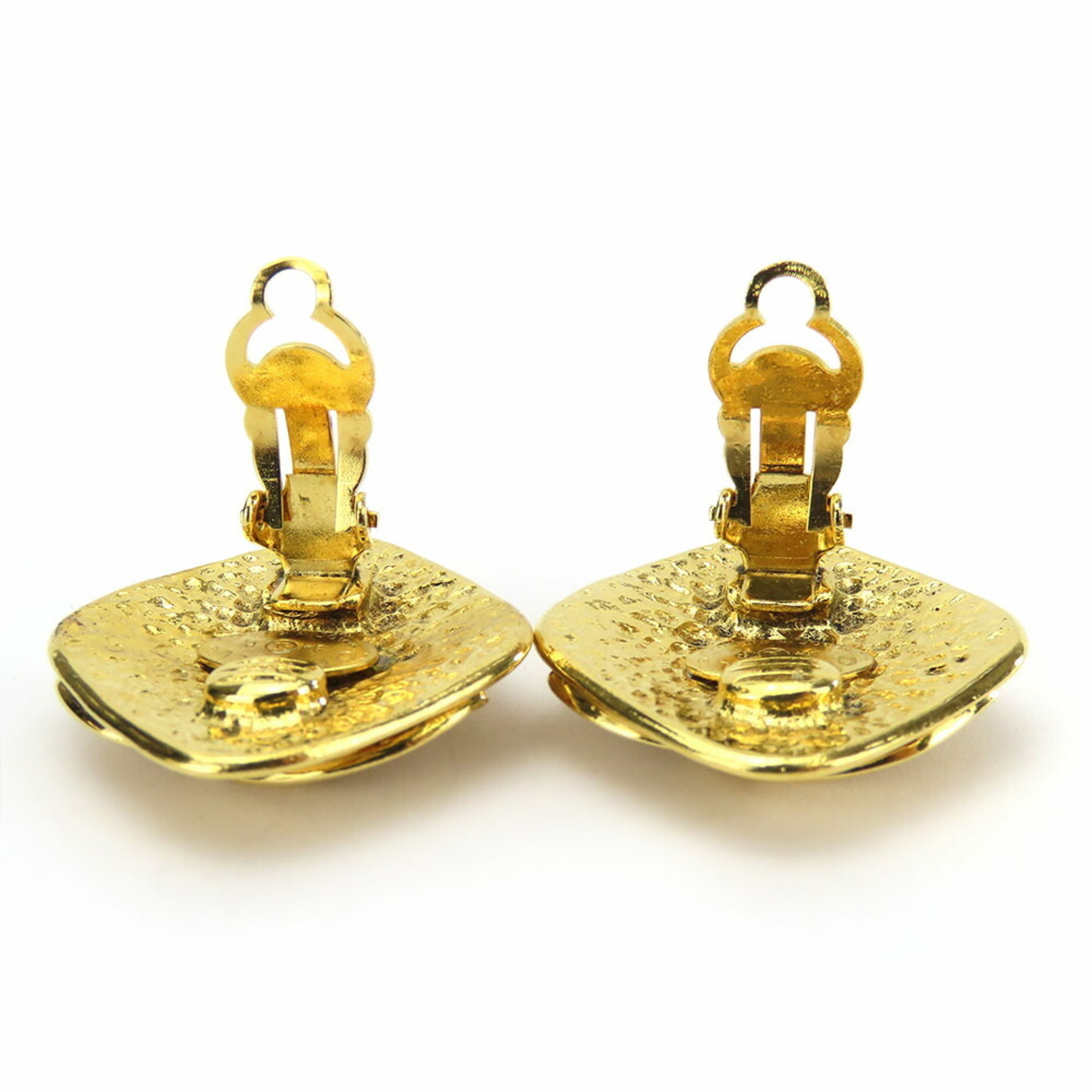 Chanel Earrings Coco Mark Metal Gold Plated Women's CHANEL