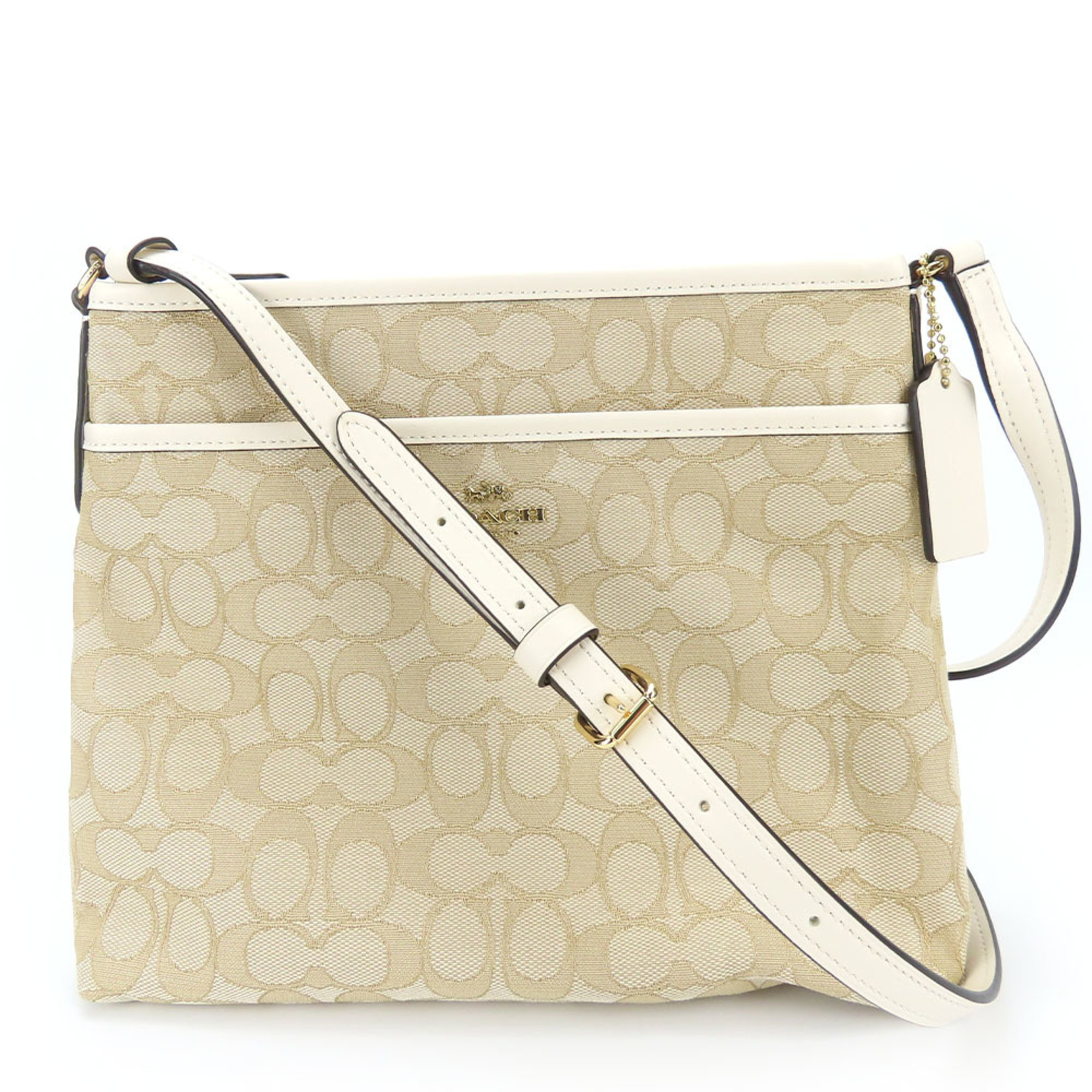 Coach Shoulder Bag F29960 Signature Canvas Leather Beige Ivory Women's COACH