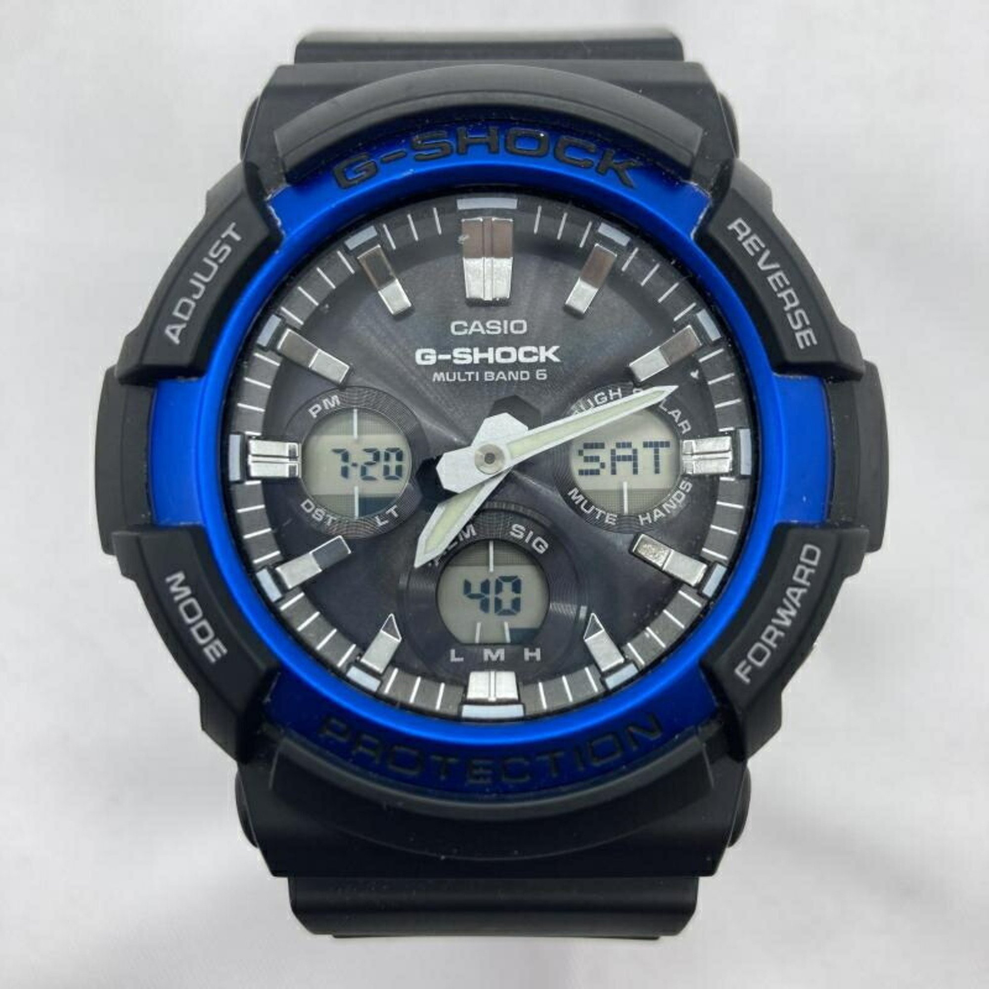 CASIO G-SHOCK GAW-100B-1A2JF Watch Casio G-Shock Radio Solar Analog-Digital Black x Blue