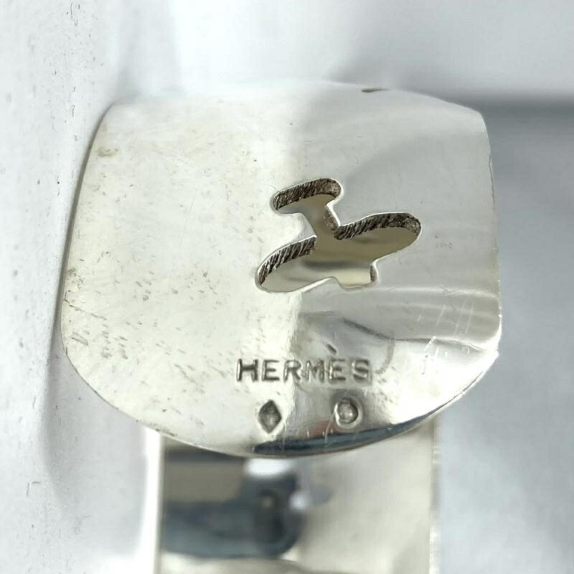 HERMES Bangle Airplane Hermes Silver Bracelet