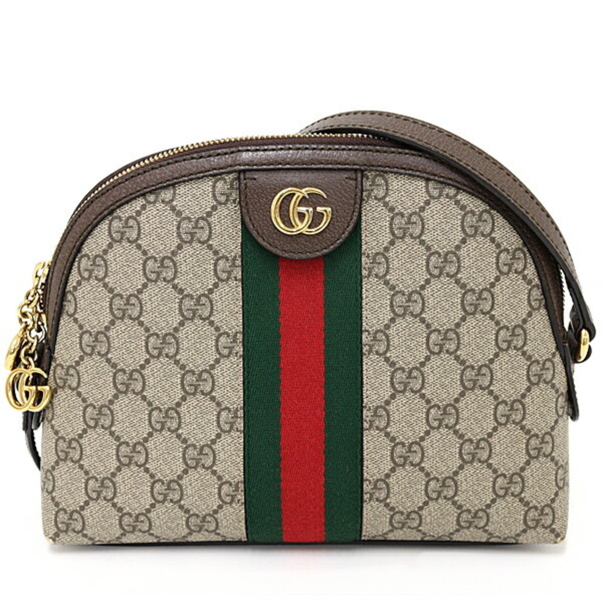 GUCCI Ophidia GG Shoulder Bag Supreme Canvas 499621 Beige/Ebony Green/Red