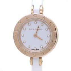 BVLGARI B.zero1 S size 12P diamond BZ23WSGCC 12 BZP23SGC White ceramic xK18PG Pink gold Ladies 39540 Watch