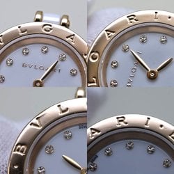 BVLGARI B.zero1 S size 12P diamond BZ23WSGCC 12 BZP23SGC White ceramic xK18PG Pink gold Ladies 39540 Watch