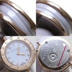 BVLGARI B.zero1 S size 12P diamond BZ23WSGCC 12 BZP23SGC White ceramic xK18PG Pink gold Ladies 39540 Watch