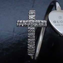 GUCCI Heart Cross Ring Diamond #9 K18WG White Gold 292230