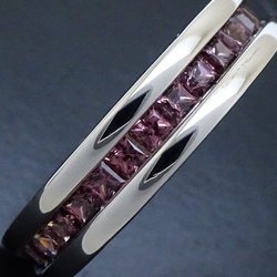 BVLGARI B.zero1 Ring, Rhodolite Garnet, 1 Band, XS #53, B.zero1, K18WG, White Gold, 292195