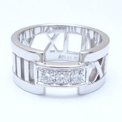 TIFFANY&Co. Tiffany Atlas Ring, 3P Diamond, K18WG, White Gold, 292227