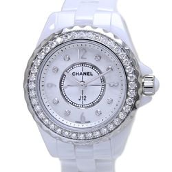 CHANEL J12 8P Diamond Bezel H2572 White Ceramic x Stainless Steel Ladies 39537 Watch