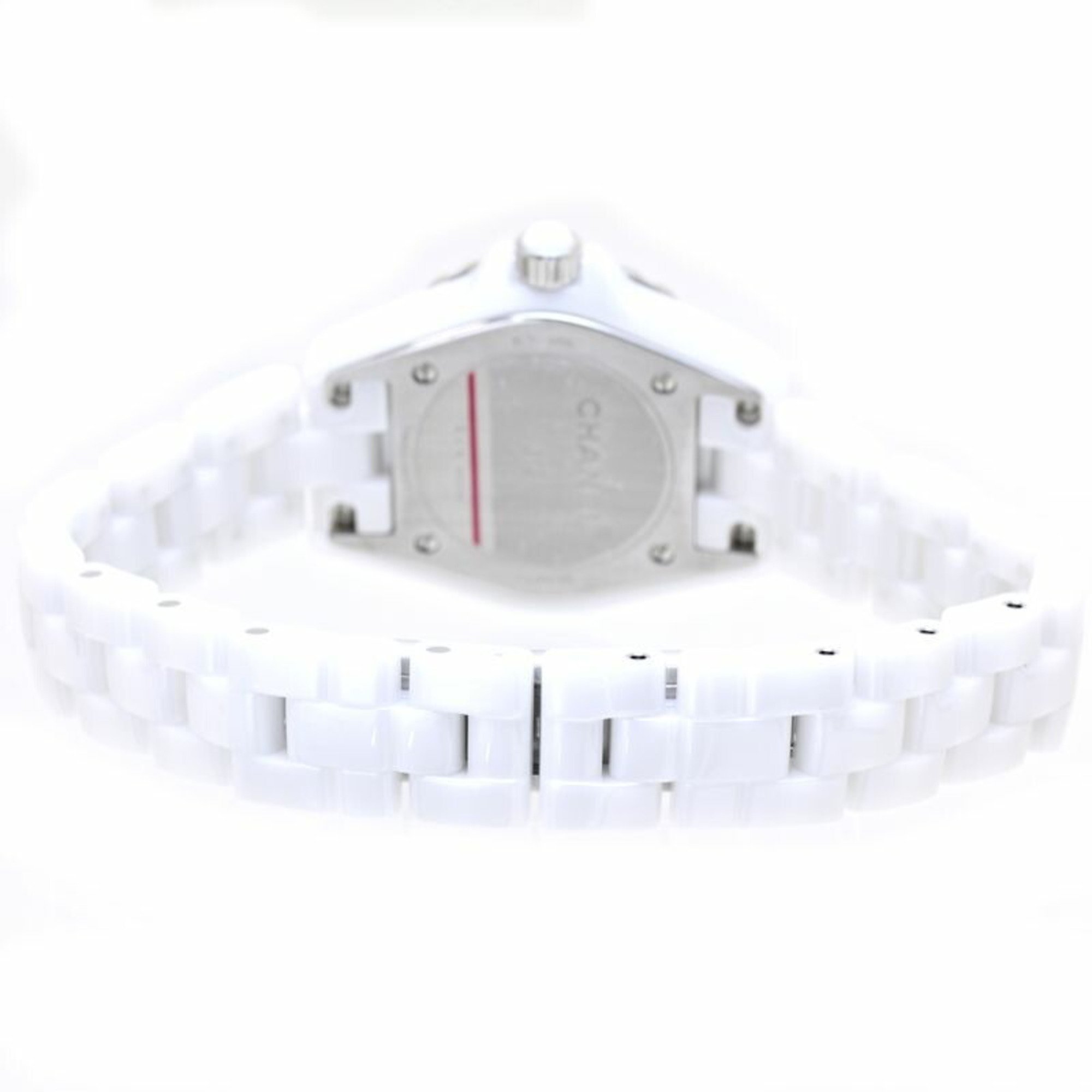 CHANEL J12 8P Diamond Bezel H2572 White Ceramic x Stainless Steel Ladies 39537 Watch