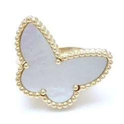 Van Cleef & Arpels Lucky Alhambra Ring, Papillon Mother of Pearl, #49, 18K Yellow Gold, 292233