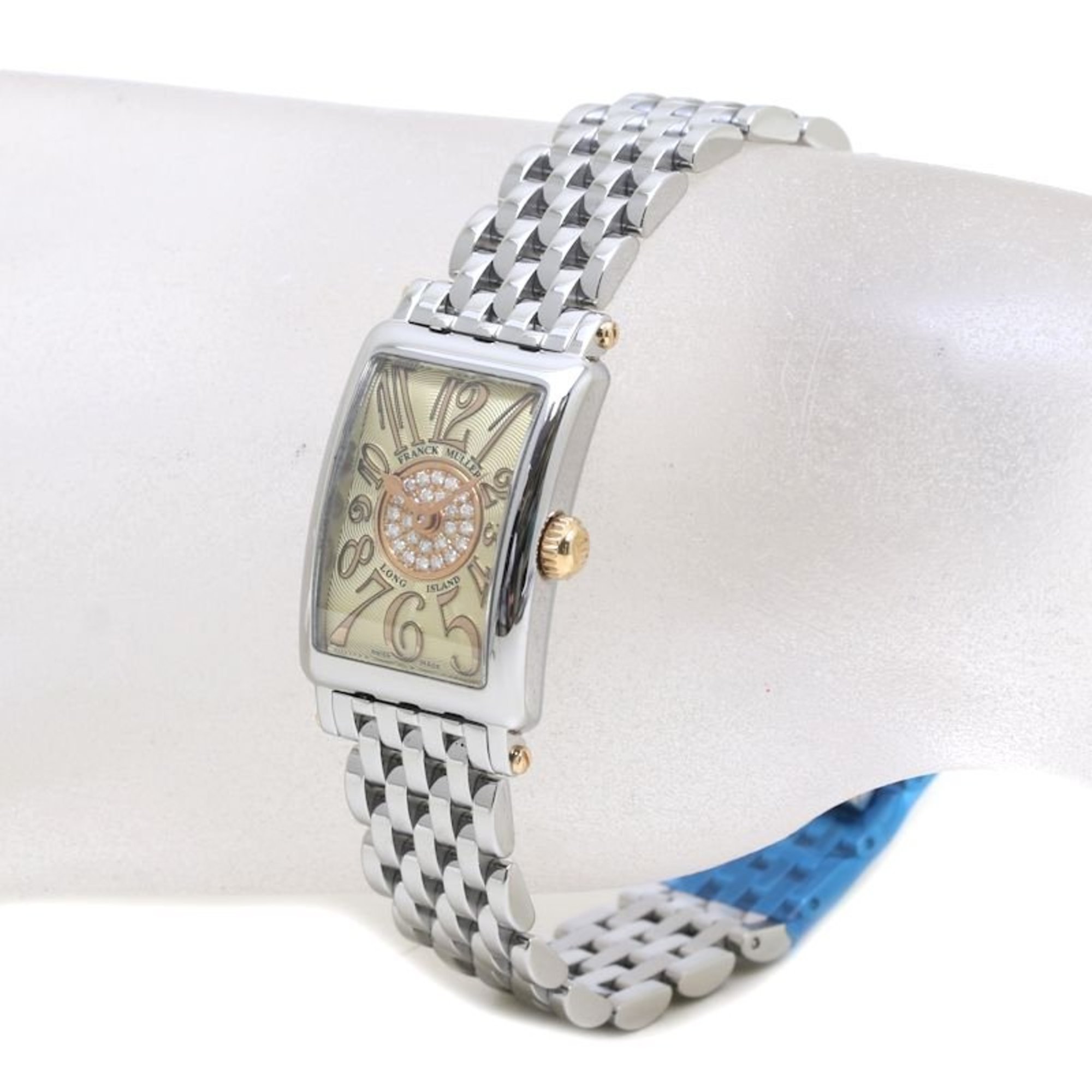 FRANCK MULLER 802 REL CD 1P CP STG Long Island Petite Pastille Stainless Steel xK18PG Pink Gold Ladies 39538 Watch