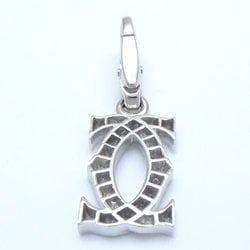 CARTIER 2C Charm Diamond Pendant Top K18WG White Gold 292222