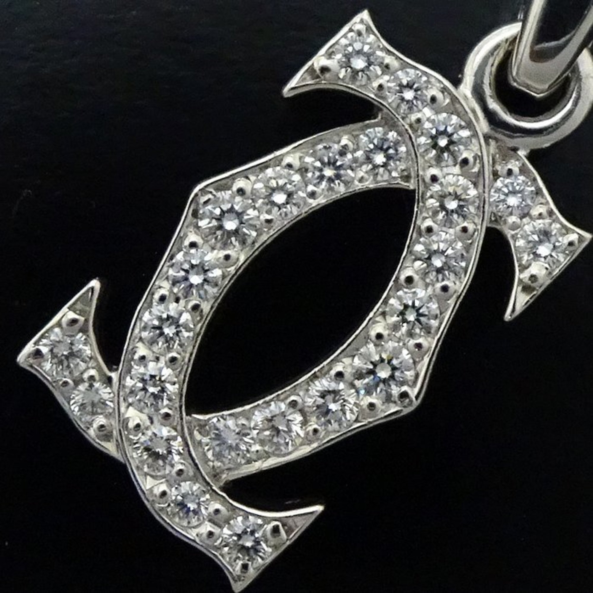 CARTIER 2C Charm Diamond Pendant Top K18WG White Gold 292222