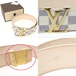 Louis Vuitton LOUIS VUITTON Belt Initial Damier Azur Canvas M9609 White