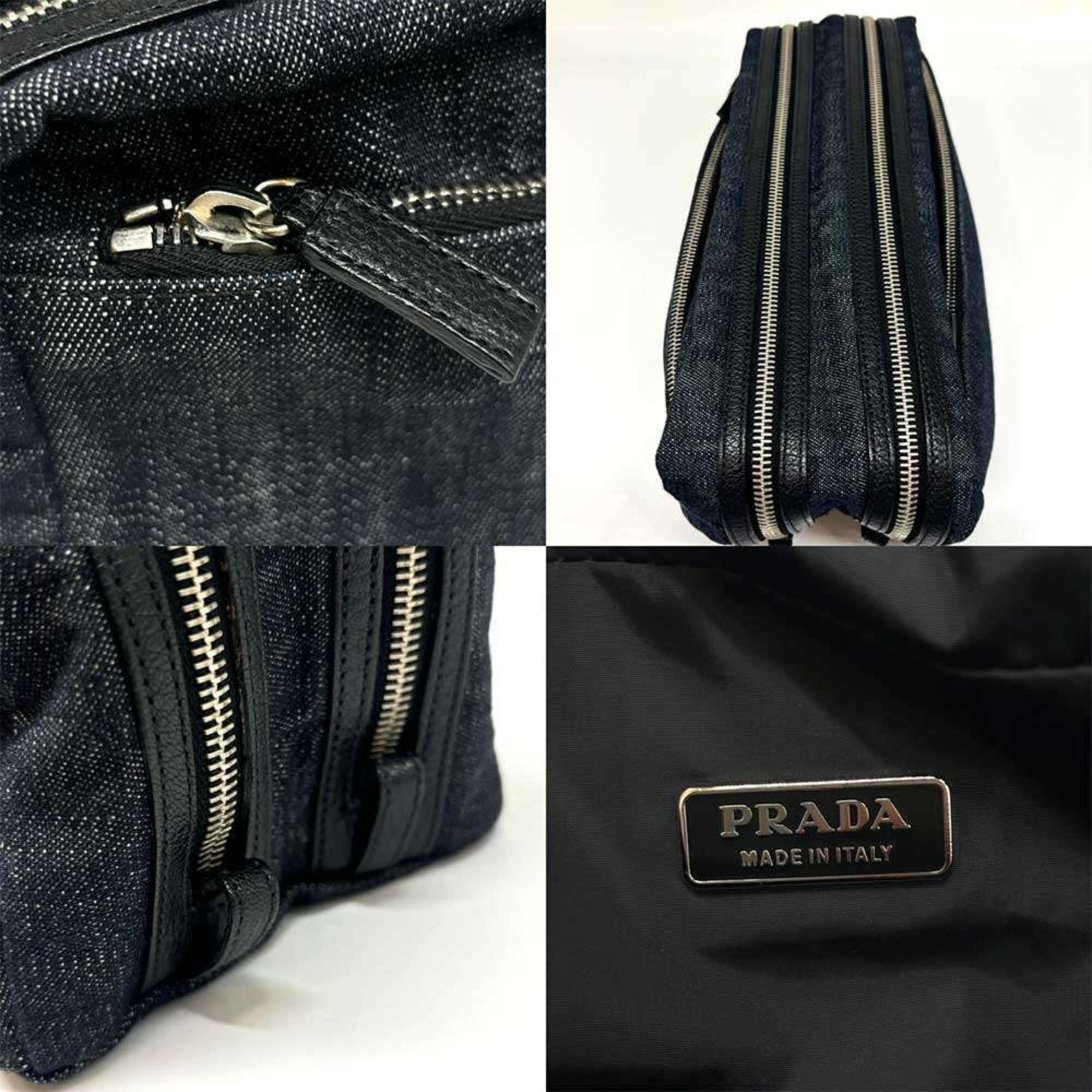 Prada Toilette Pouch Double Denim Black PRADA