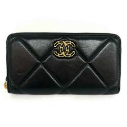 Chanel Matelasse Round Long Wallet 19 AP1063 Black CHANEL