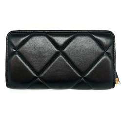 Chanel Matelasse Round Long Wallet 19 AP1063 Black CHANEL