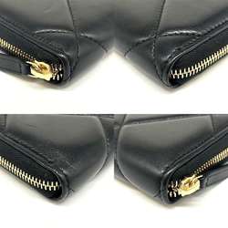 Chanel Matelasse Round Long Wallet 19 AP1063 Black CHANEL