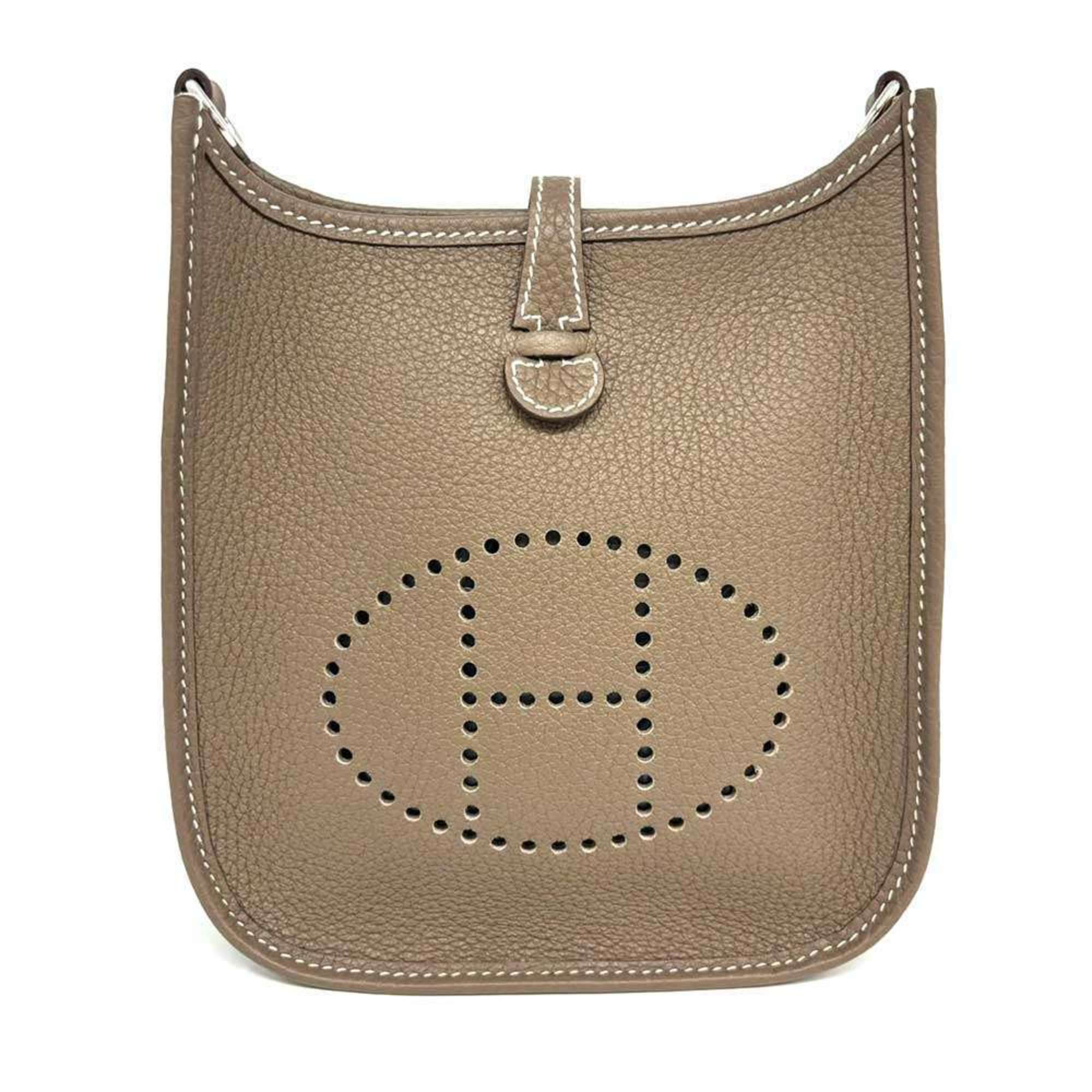 Hermes Evelyn TPM Amazon Shoulder Bag Etoupe Grey Taurillon Clemence Z Stamp HERMES