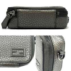 FENDI Shoulder Crossbody Bag Metallic Grey 7M0344