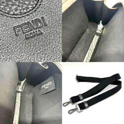 FENDI Shoulder Crossbody Bag Metallic Grey 7M0344