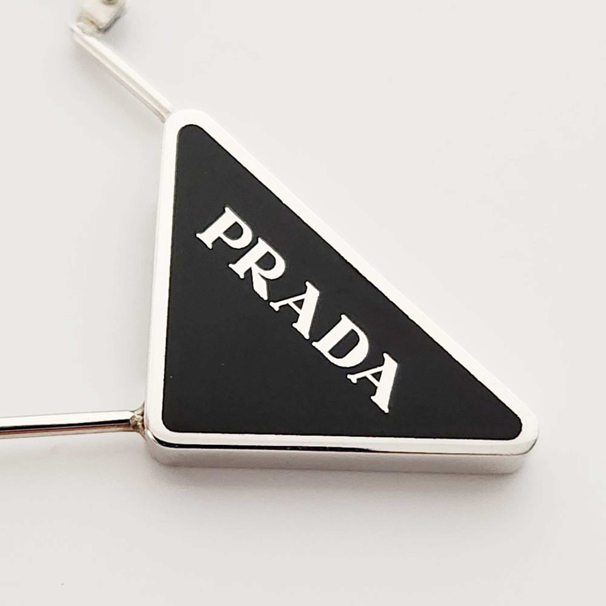 PRADA Earrings for one ear, silver, black, 925 stamp (Sterling Silver 925), earrings women, ear