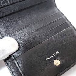 Balenciaga BALENCIAGA Everyday Compact Wallet 490618 Black Leather Folding Men Women