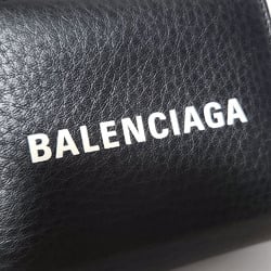 Balenciaga BALENCIAGA Everyday Compact Wallet 490618 Black Leather Folding Men Women