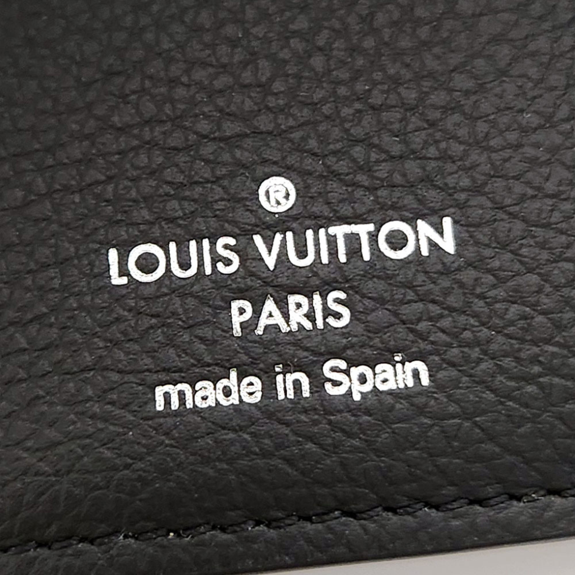 Louis Vuitton LOUISVUITTON Portefeuille Lock Tri-fold Wallet M63921 Noir Leather Compact Women's