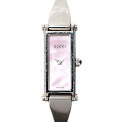 Gucci Bangle Watch 1500L Pink Shell Dial Metal Wristwatch Women's Bracelet