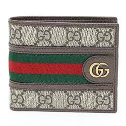 GUCCI Ophidia GG Coin Wallet Beige/Ebony Supreme 597609 Brown/Green & Red