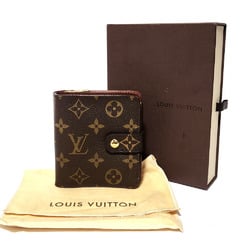 Louis Vuitton LOUISVUITTON Monogram Compact Zip Bi-fold Wallet M61667 Brown Canvas Leather Women's