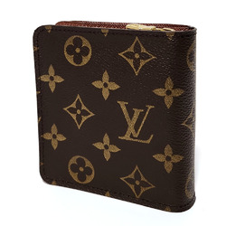 Louis Vuitton LOUISVUITTON Monogram Compact Zip Bi-fold Wallet M61667 Brown Canvas Leather Women's