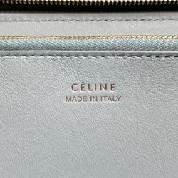 CELINE Large Zipped Multi-Function Round 105003 Long Wallet Leather Grey Women's