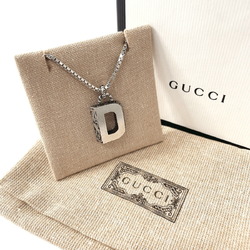 GUCCI Gucci Initial Necklace D Silver 925 Unisex