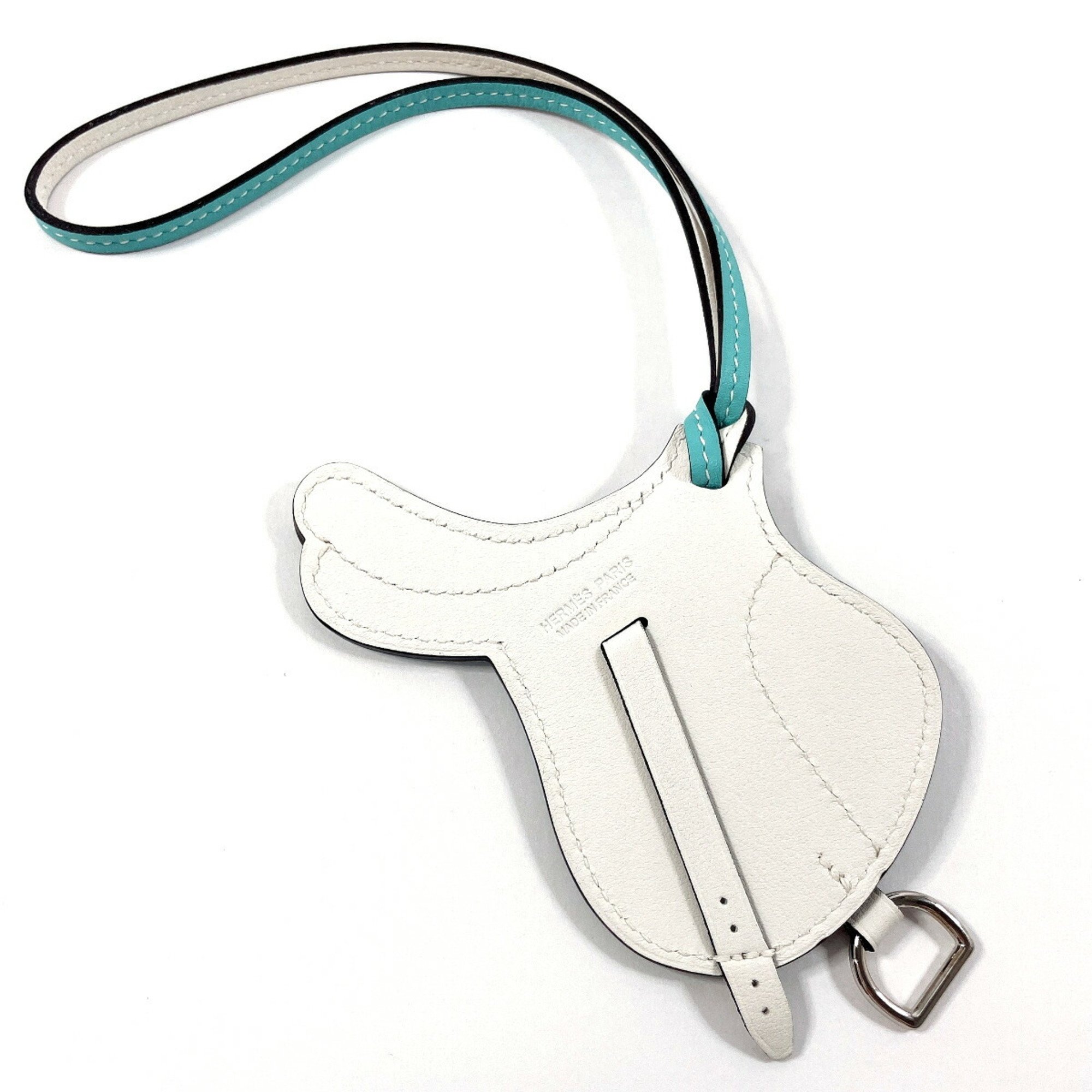 HERMES Paddock Cell Charm Swift White Women's