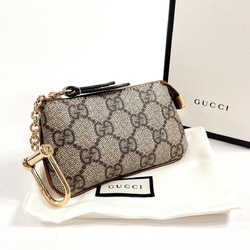 GUCCI 447964 Coin Case GG Supreme Canvas Grey Unisex