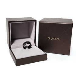 Gucci Icon Ring 225985 Black Silver 18K White Gold Synthetic Corundum GG