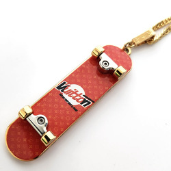 Louis Vuitton LOUISVUITTON Pendant Skateboard MP3276 Orange Silver Metal Necklace Men's