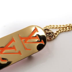 Louis Vuitton LOUISVUITTON Pendant Skateboard MP3276 Orange Silver Metal Necklace Men's